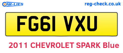 FG61VXU are the vehicle registration plates.