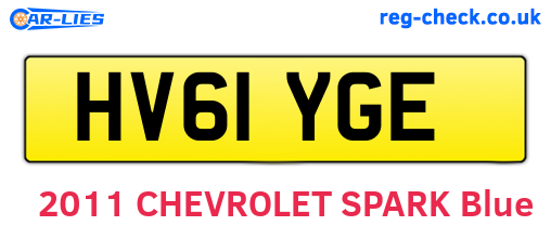 HV61YGE are the vehicle registration plates.