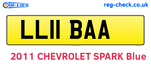 LL11BAA are the vehicle registration plates.