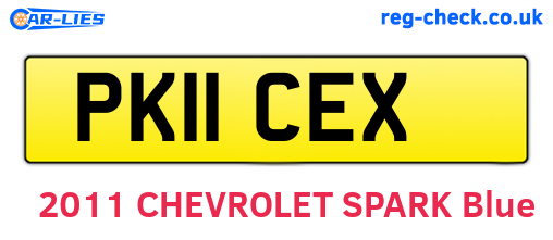PK11CEX are the vehicle registration plates.