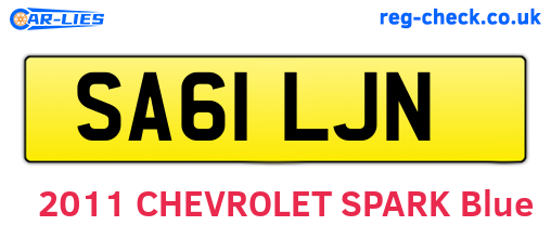 SA61LJN are the vehicle registration plates.