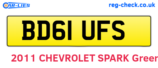 BD61UFS are the vehicle registration plates.