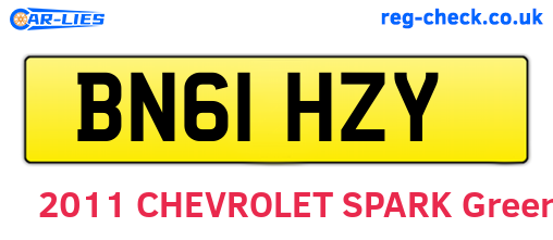 BN61HZY are the vehicle registration plates.