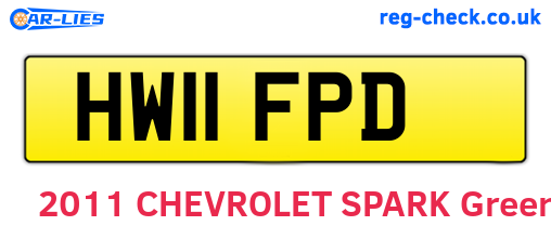 HW11FPD are the vehicle registration plates.