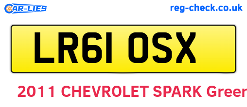 LR61OSX are the vehicle registration plates.