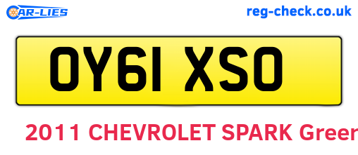 OY61XSO are the vehicle registration plates.