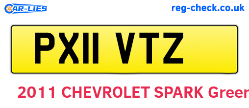 PX11VTZ are the vehicle registration plates.