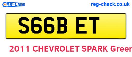 S66BET are the vehicle registration plates.