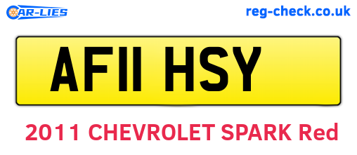 AF11HSY are the vehicle registration plates.