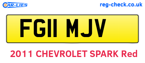 FG11MJV are the vehicle registration plates.