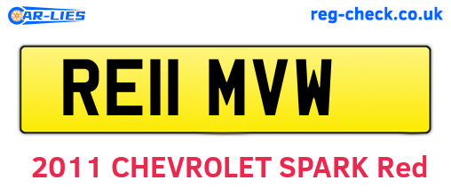 RE11MVW are the vehicle registration plates.