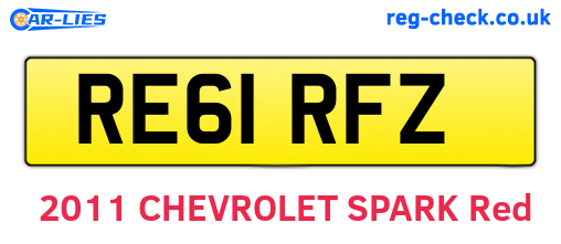 RE61RFZ are the vehicle registration plates.
