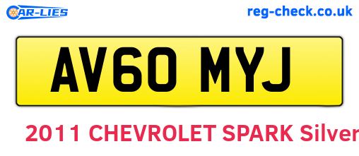 AV60MYJ are the vehicle registration plates.