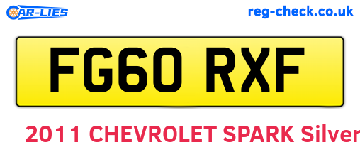 FG60RXF are the vehicle registration plates.