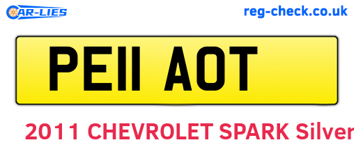 PE11AOT are the vehicle registration plates.