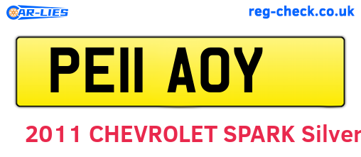 PE11AOY are the vehicle registration plates.