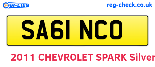 SA61NCO are the vehicle registration plates.