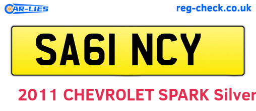 SA61NCY are the vehicle registration plates.