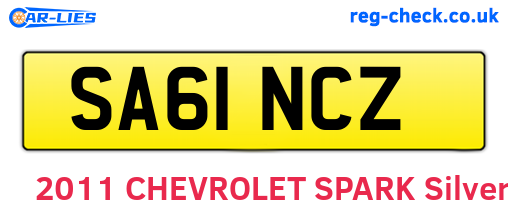 SA61NCZ are the vehicle registration plates.