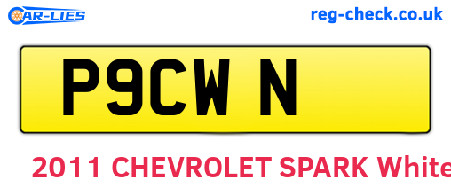 P9CWN are the vehicle registration plates.