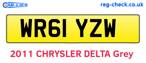 WR61YZW are the vehicle registration plates.
