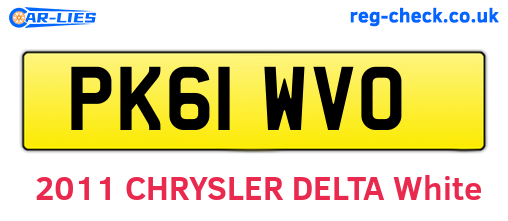 PK61WVO are the vehicle registration plates.