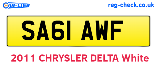 SA61AWF are the vehicle registration plates.