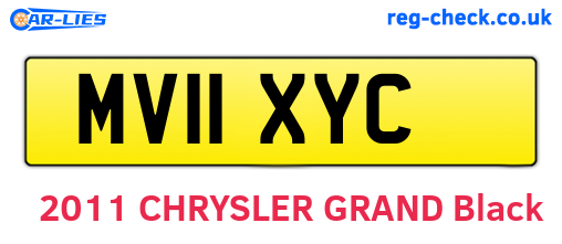 MV11XYC are the vehicle registration plates.