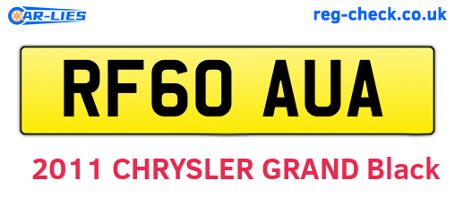 RF60AUA are the vehicle registration plates.