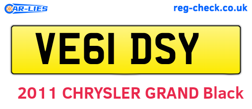 VE61DSY are the vehicle registration plates.