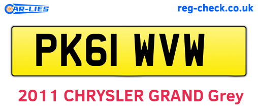 PK61WVW are the vehicle registration plates.