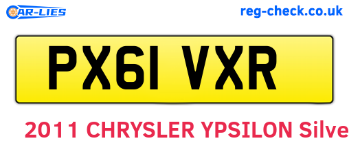 PX61VXR are the vehicle registration plates.