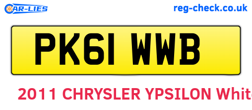 PK61WWB are the vehicle registration plates.