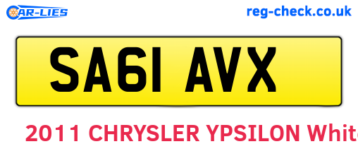 SA61AVX are the vehicle registration plates.