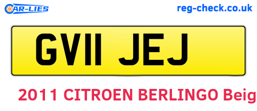 GV11JEJ are the vehicle registration plates.