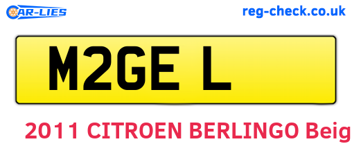 M2GEL are the vehicle registration plates.