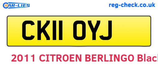 CK11OYJ are the vehicle registration plates.