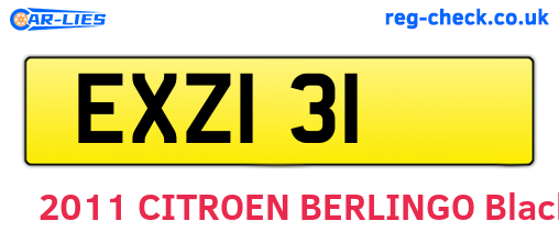 EXZ131 are the vehicle registration plates.
