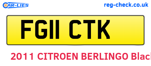 FG11CTK are the vehicle registration plates.