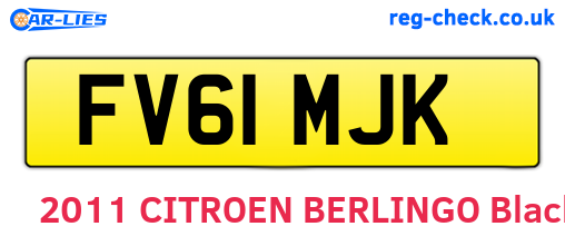 FV61MJK are the vehicle registration plates.