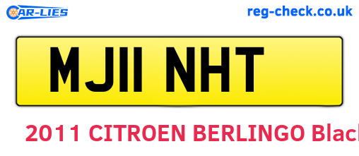 MJ11NHT are the vehicle registration plates.