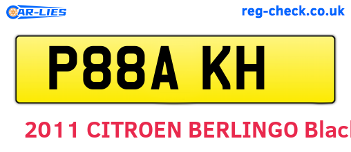 P88AKH are the vehicle registration plates.