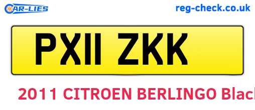 PX11ZKK are the vehicle registration plates.