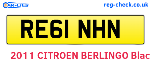 RE61NHN are the vehicle registration plates.