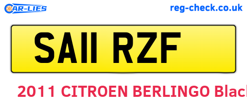 SA11RZF are the vehicle registration plates.