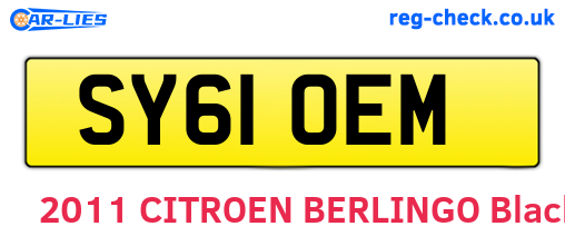 SY61OEM are the vehicle registration plates.