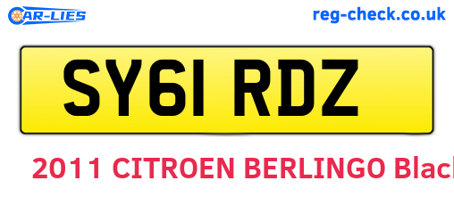 SY61RDZ are the vehicle registration plates.