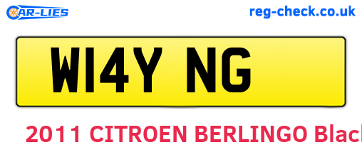 W14YNG are the vehicle registration plates.