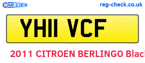 YH11VCF are the vehicle registration plates.