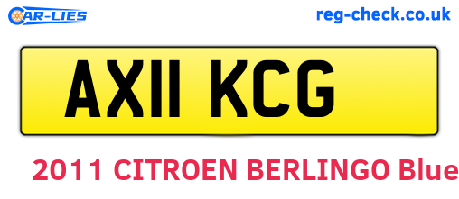 AX11KCG are the vehicle registration plates.